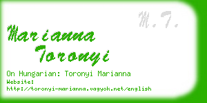 marianna toronyi business card